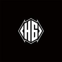 HG Logo monogram with shield shape designs template vector