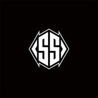 SS Logo monogram with shield shape designs template vector