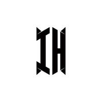 IH Logo monogram with shield shape designs template vector