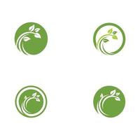 logotipos de la ecología de la hoja del árbol verde vector