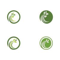 logotipos de la ecología de la hoja del árbol verde vector