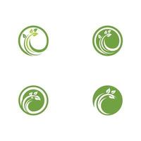 Logos of green Tree leaf ecology vector