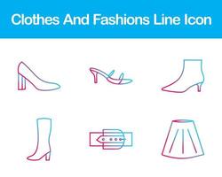 Clothes And Fashions Vector Icon Set