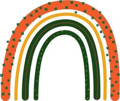 vector boho arco iris en verde, naranja, y blanco, completar con tréboles añadir un popular de color y bueno suerte a tu S t. patrick's día diseños crear digital o impresión proyectos