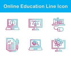 conjunto de iconos de vector de educación en línea