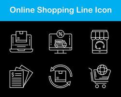 conjunto de iconos de vector de compras en línea