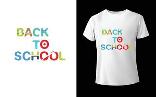 espalda a colegio camiseta diseño gratis vector