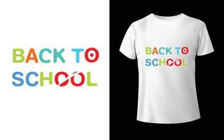 espalda a colegio camiseta diseño gratis vector