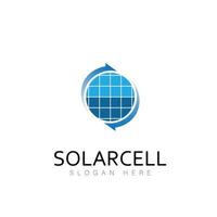 solar energía logo diseño tecnología símbolo vector