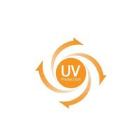 uv proteccion logo y icono vector, ultravioleta con reflexión alrededor el circulo vector
