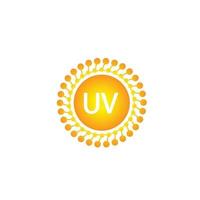 uv proteccion logo y icono vector, ultravioleta con reflexión alrededor el circulo vector