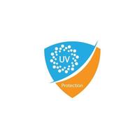 uv protection logo and icon vector, ultraviolet with reflection around the circle vector
