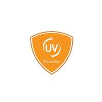 uv proteccion logo y icono vector, ultravioleta con reflexión alrededor el circulo vector