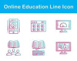 conjunto de iconos de vector de educación en línea