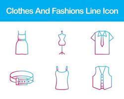 Clothes And Fashions Vector Icon Set