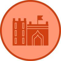 Castle with Flag Glyph Icon vector
