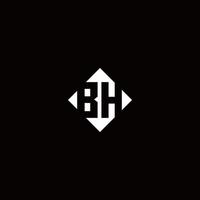 Monogram logo design with diamond square shape vector