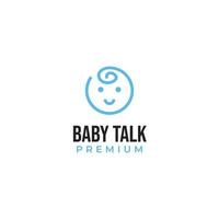 Vector head baby talk logo design illustration