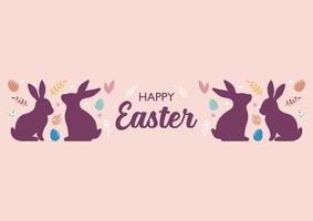 Happy Easter decorated easter card vector