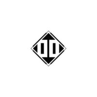 Monogram logo design with diamond square shape vector