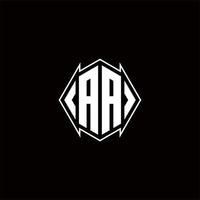 AA Logo monogram with shield shape designs template vector