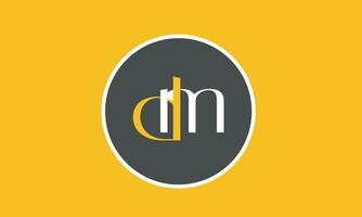 Alphabet letters Initials Monogram logo DM, MD, D and M vector