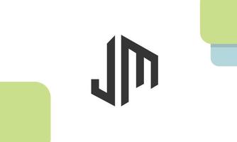 alfabeto letras iniciales monograma logo jm, mj, j y m vector