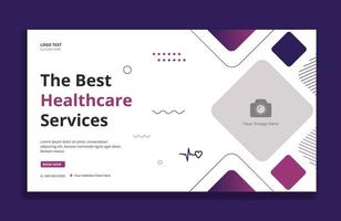 Healthcare medical social media post banner template vector