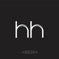 HH Initial Letter Split Lowercase Logo Modern Monogram Template Isolated on Black White vector