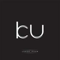 KU Initial Letter Split Lowercase Logo Modern Monogram Template Isolated on Black White vector