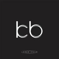 KB Initial Letter Split Lowercase Logo Modern Monogram Template Isolated on Black White vector