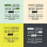 never give up design art mockup vector