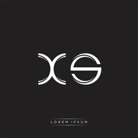 XS Initial Letter Split Lowercase Logo Modern Monogram Template Isolated on Black White vector