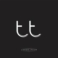 tt inicial letra división minúsculas logo moderno monograma modelo aislado en negro blanco vector