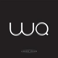 WQ Initial Letter Split Lowercase Logo Modern Monogram Template Isolated on Black White vector