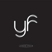 YF Initial Letter Split Lowercase Logo Modern Monogram Template Isolated on Black White vector