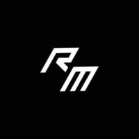 RM logo monogram with up to down style modern design template vector