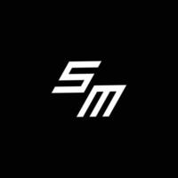 sm logo monograma con arriba a abajo estilo moderno diseño modelo vector