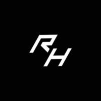 RH logo monogram with up to down style modern design template vector