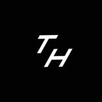 th logo monograma con arriba a abajo estilo moderno diseño modelo vector