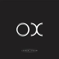 OX Initial Letter Split Lowercase Logo Modern Monogram Template Isolated on Black White vector