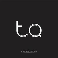 TQ Initial Letter Split Lowercase Logo Modern Monogram Template Isolated on Black White vector