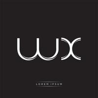 WX Initial Letter Split Lowercase Logo Modern Monogram Template Isolated on Black White vector