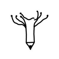 rooted pencil illustration, suitable for logo, symbol or related things about education vector