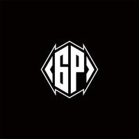 GP Logo monogram with shield shape designs template vector