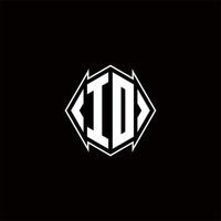 ID Logo monogram with shield shape designs template vector