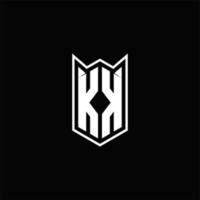 KK Logo monogram with shield shape designs template vector