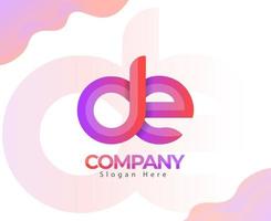 Creative Modern Letter D And E Letter Logo, Hi-Quality Design, And Premium Concept With Gradient. Professional Excellent Creative Minimal Letter D And E Logo Design. vector