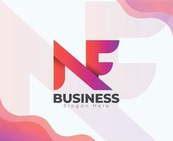 Best Letter N F Business Logo Design With Creative Concept, Gradient Color With Premium Vector. Professional Excellent Creative Minimal Letter N And F Logo Design. vector