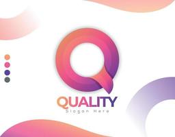 negocio calidad moderno letra q logo diseño plantilla, prima concepto diseño, prima alta calidad digital negocio logo modelo. vector